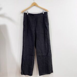 Talbots Black Linen Wide Leg Palazzo Pants - Lined, Women Size 12
